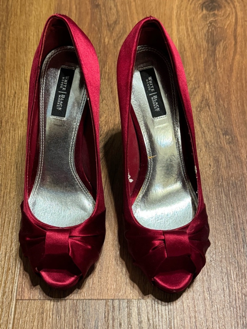 Red Satin Heels - White House Black Market